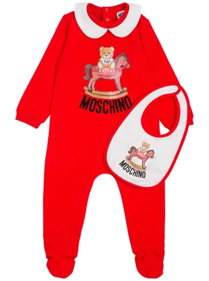 Moschino Kids Toy Horse Printed Babygrow Set