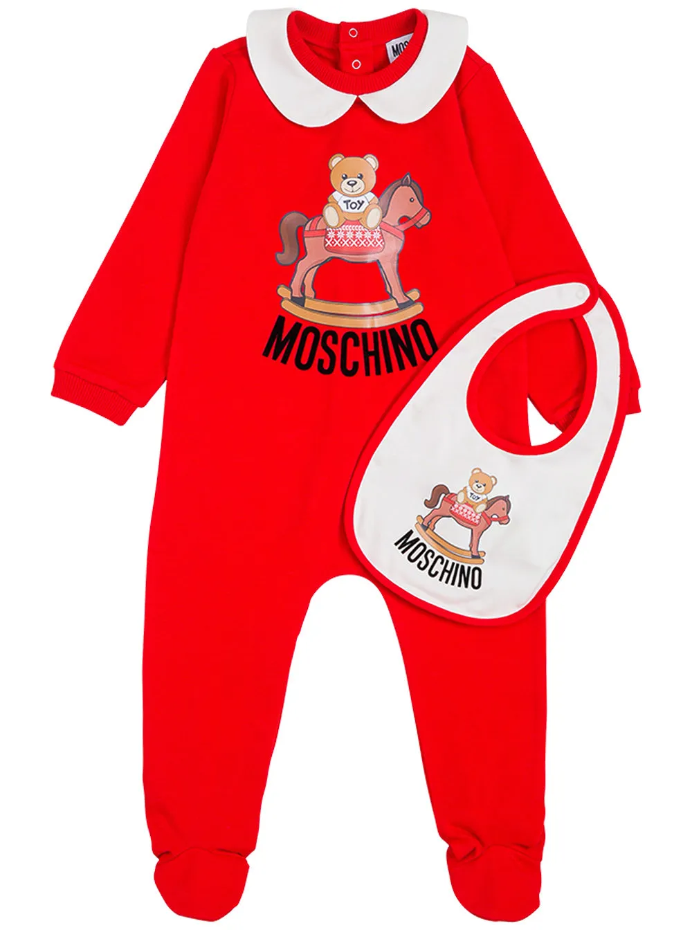Moschino Kids Toy Horse Printed Babygrow Set