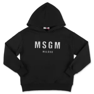 MSGM Kids Glittered Logo Hoodie