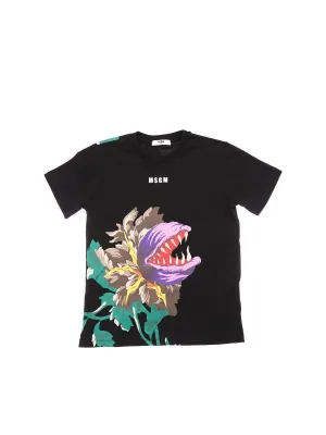 MSGM Kids Graphic Print Crewneck T-Shirt
