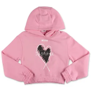 MSGM Kids Heart Printed Hoodie