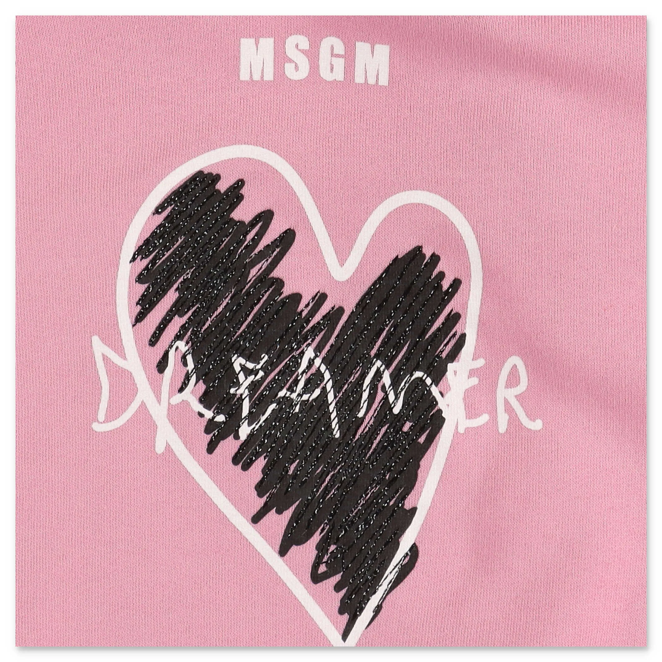 MSGM Kids Heart Printed Hoodie