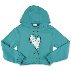 MSGM Kids Heart Printed Hoodie