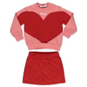 MSGM Kids Heart Quilted Two-Piece Set