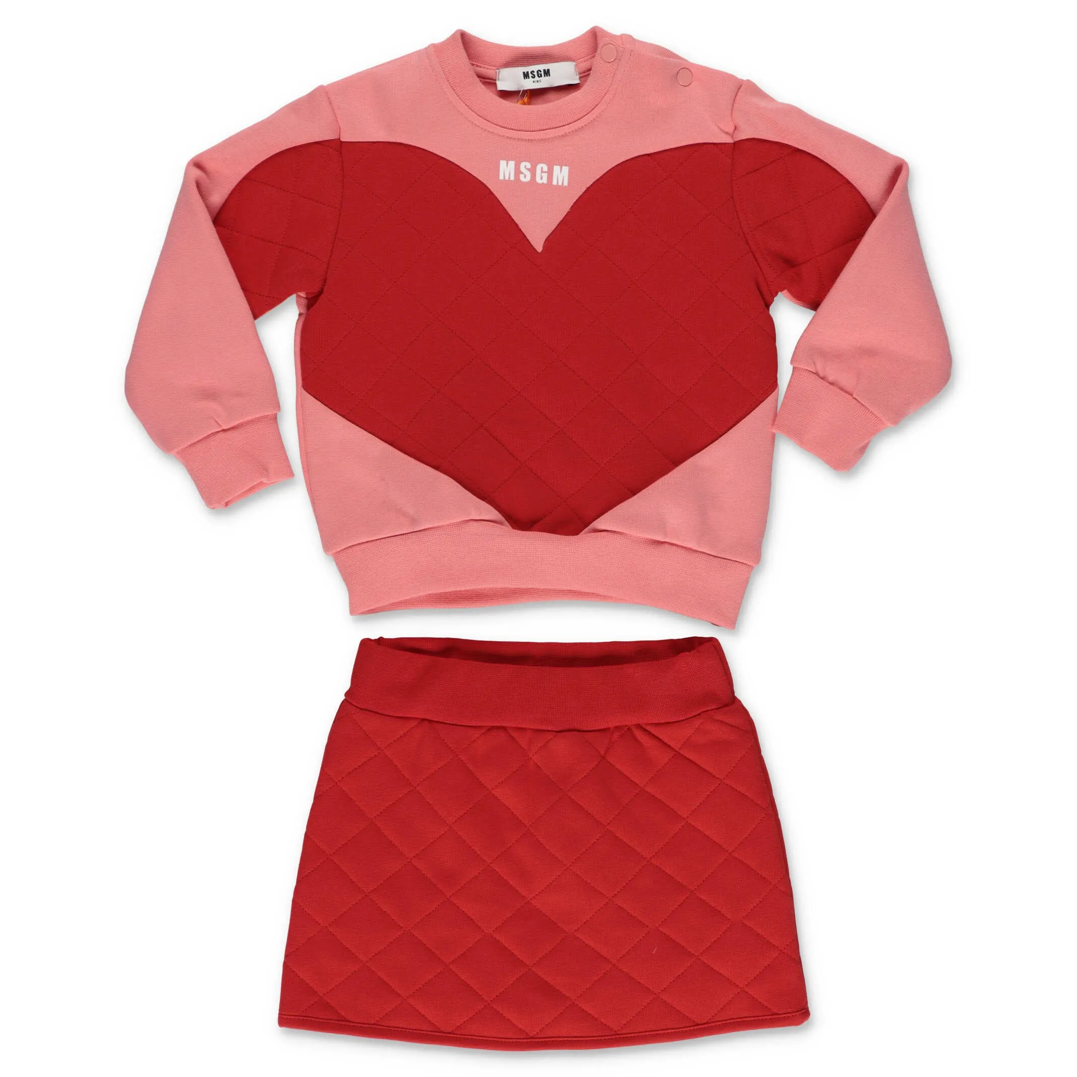 MSGM Kids Heart Quilted Two-Piece Set