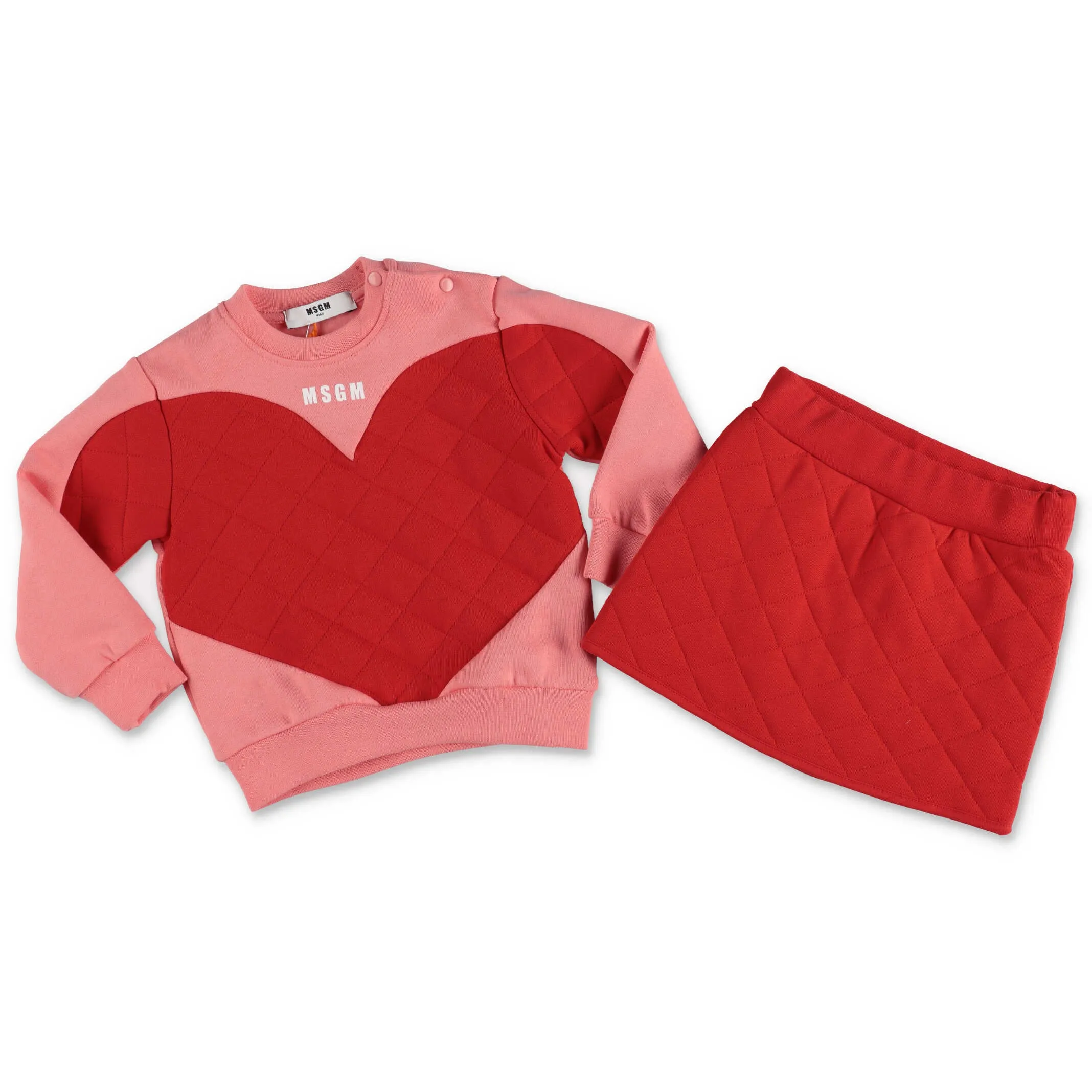 MSGM Kids Heart Quilted Two-Piece Set