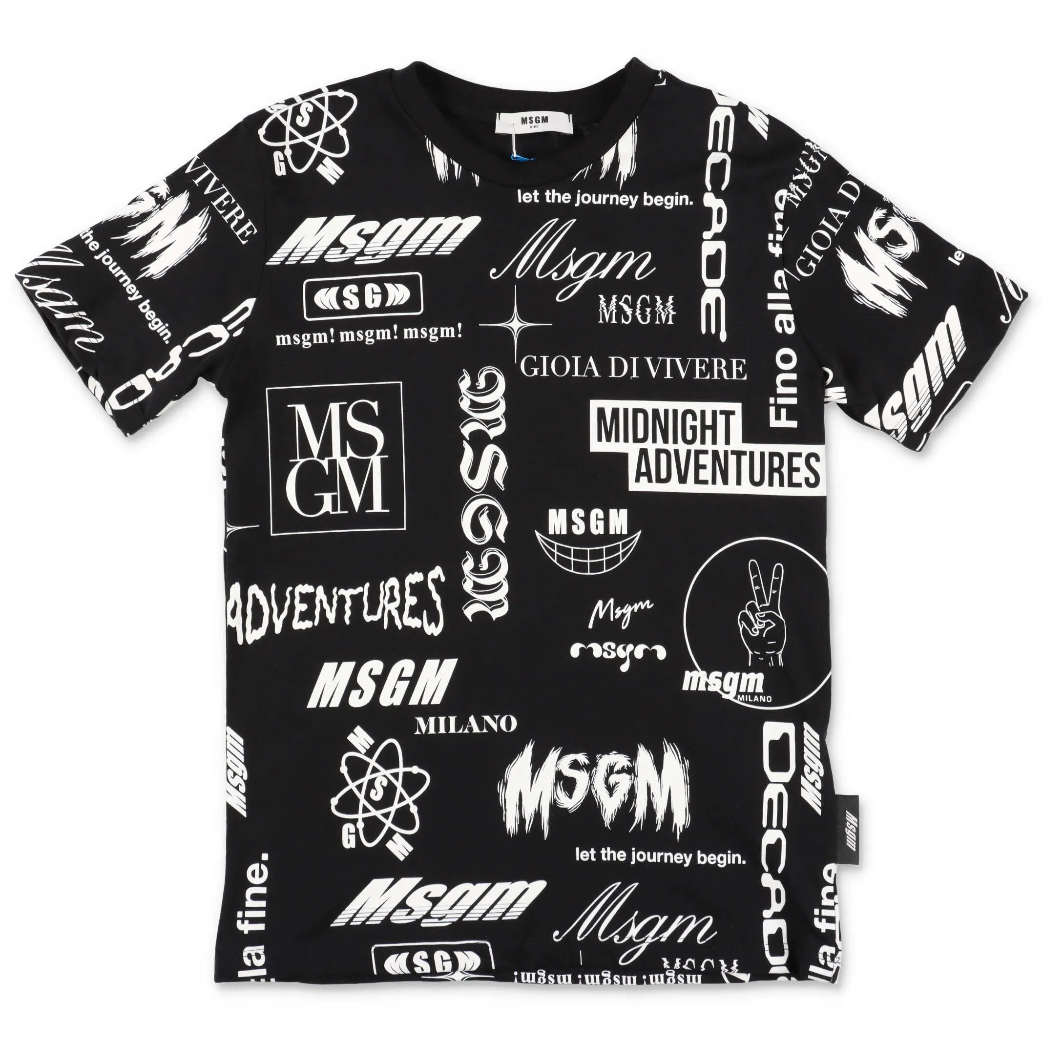 MSGM Kids Logo Allover Print T-Shirt