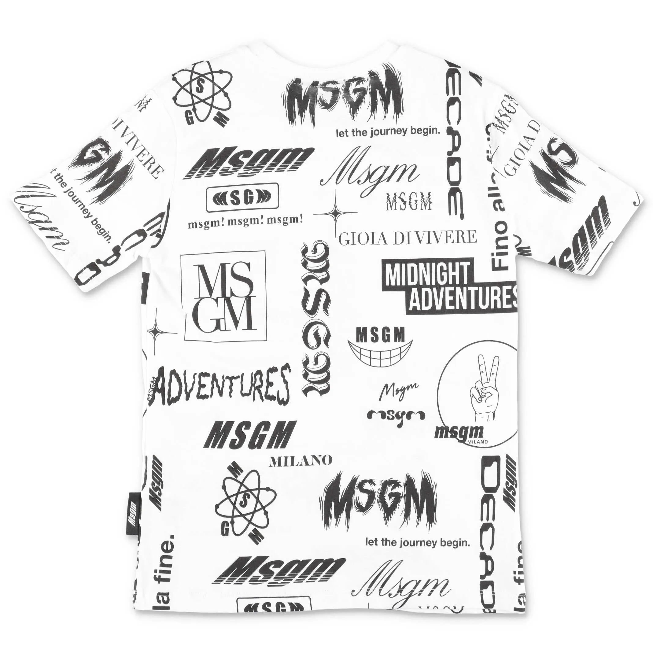 MSGM Kids Logo Allover Print T-Shirt