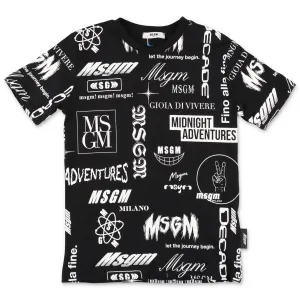 MSGM Kids Logo Allover Print T-Shirt