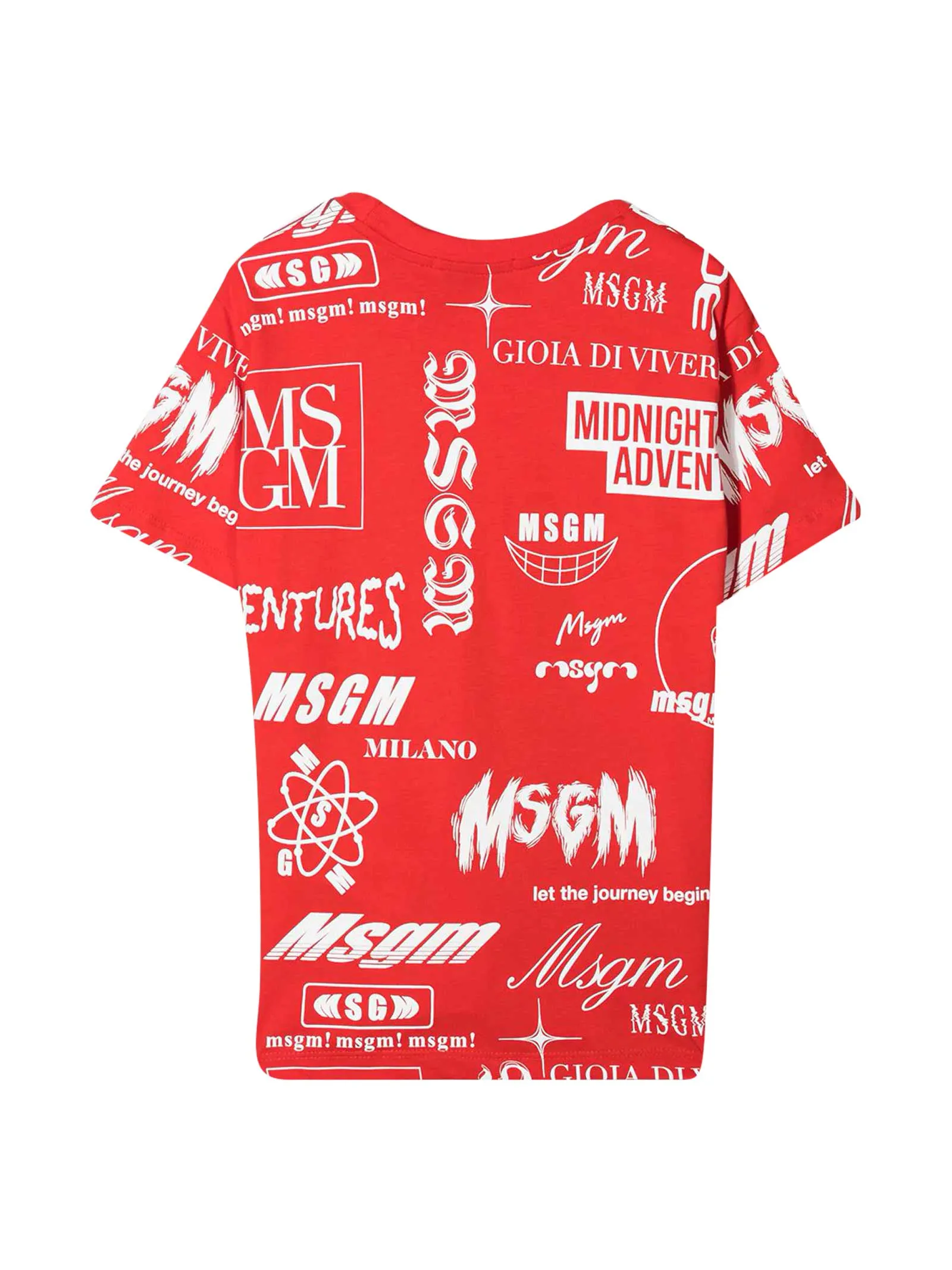 MSGM Kids Logo Allover Print T-Shirt
