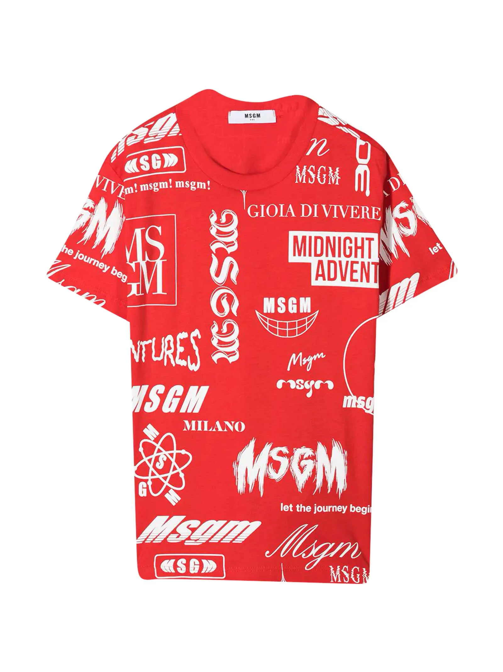 MSGM Kids Logo Allover Print T-Shirt