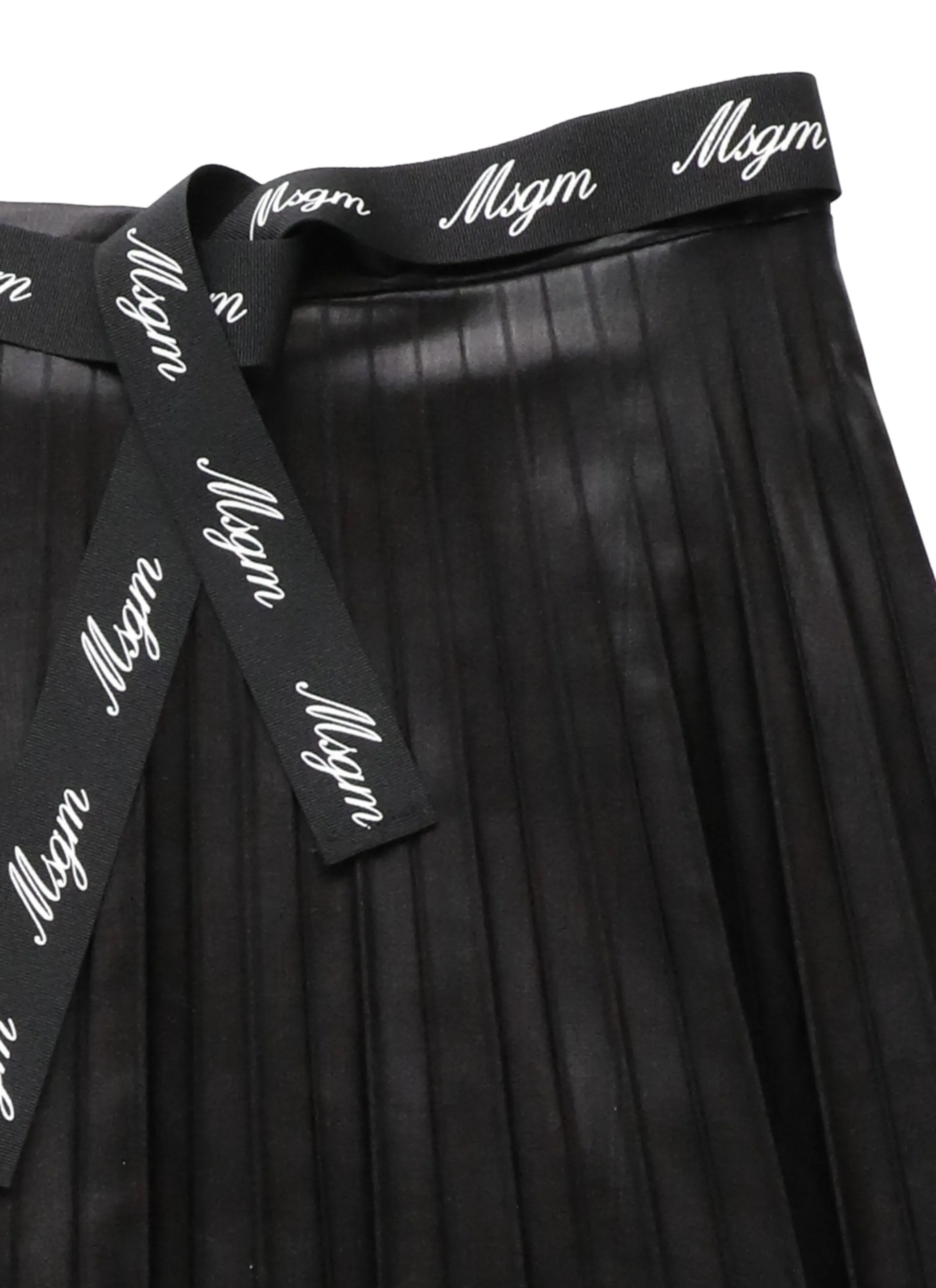 MSGM Kids Logo Belted Pleated Skirt