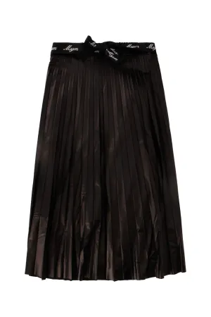 MSGM Kids Logo Belted Pleated Skirt