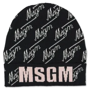 MSGM Kids Logo Intarsia Beanie