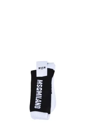 MSGM Kids Logo Intarsia Socks