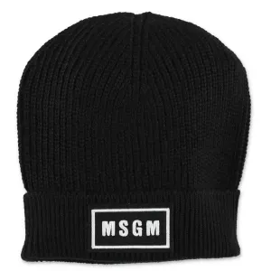 MSGM Kids Logo Patch Beanie Hat