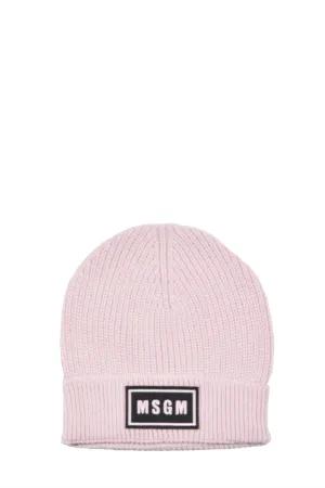 MSGM Kids Logo Patch Beanie Hat