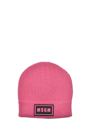 MSGM Kids Logo Patch Beanie Hat