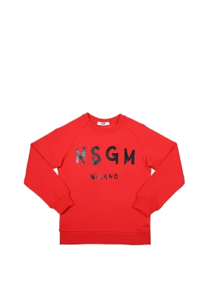 MSGM Kids Logo Print Crewneck Sweatshirt