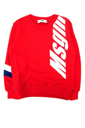 MSGM Kids Logo Print Crewneck Sweatshirt