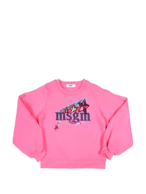 MSGM Kids Logo Print Crewneck Sweatshirt
