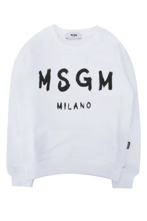 MSGM Kids Logo Print Crewneck Sweatshirt
