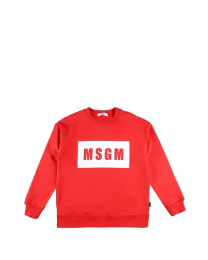 MSGM Kids Logo Print Crewneck Sweatshirt