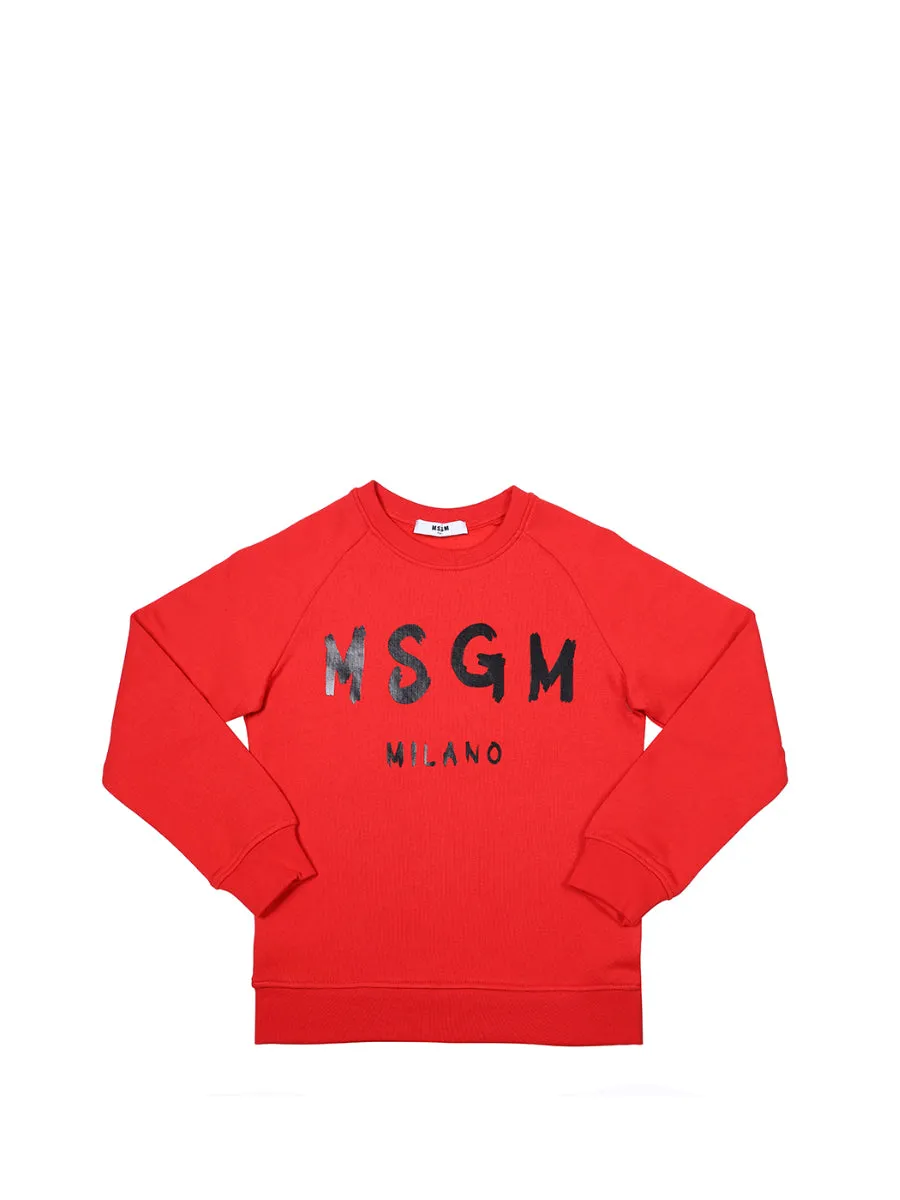 MSGM Kids Logo Print Crewneck Sweatshirt