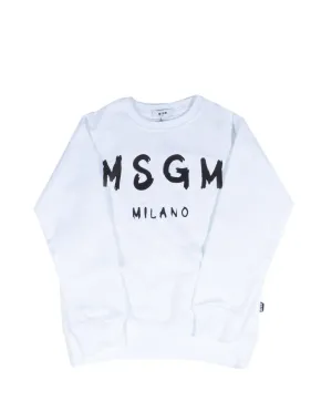 MSGM Kids Logo Print Crewneck Sweatshirt
