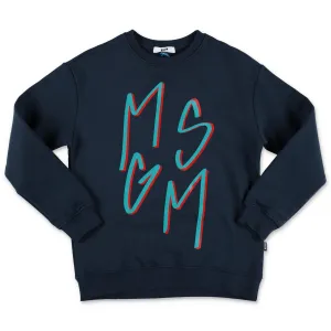MSGM Kids Logo Print Crewneck Sweatshirt