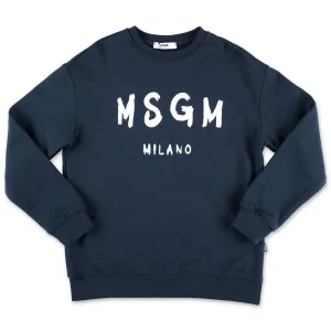 MSGM Kids Logo Print Crewneck Sweatshirt
