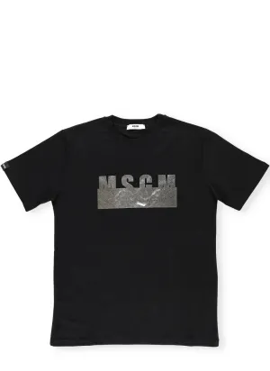 MSGM Kids Logo Print Crewneck T-Shirt