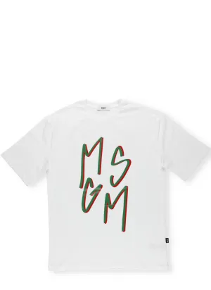 MSGM Kids Logo Print Crewneck T-Shirt