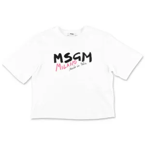MSGM Kids Logo Print Crewneck T-Shirt