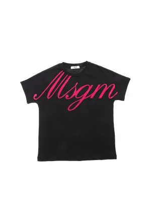 MSGM Kids Logo Print Crewneck T-Shirt