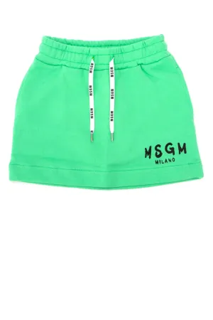 MSGM Kids Logo Print Drawstring Skirt