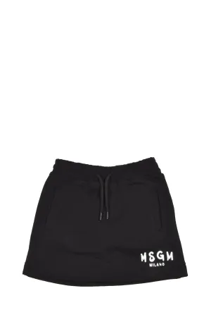 MSGM Kids Logo Print Drawstring Skirt
