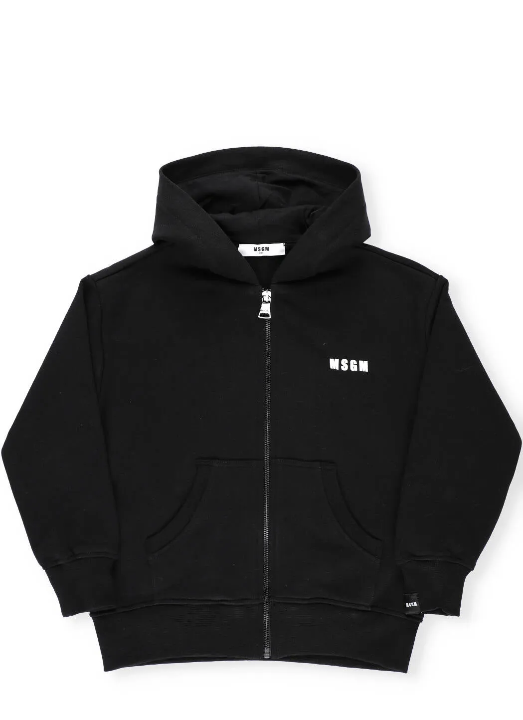 MSGM Kids Logo Print Zipped Hoodie