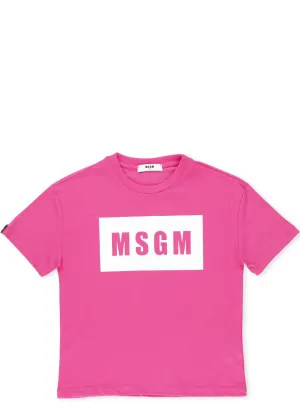 MSGM Kids Logo Printed Crewneck T-Shirt