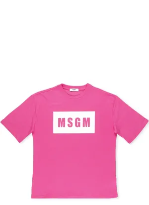 MSGM Kids Logo Printed Crewneck T-Shirt