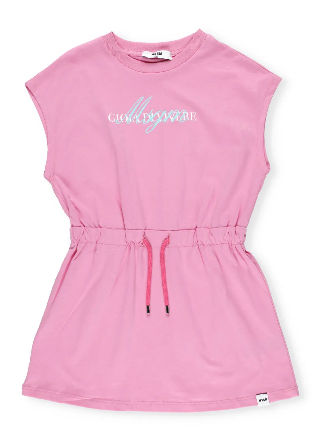 MSGM Kids Logo Printed Drawstring Dress