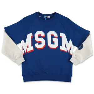 MSGM Kids Logo Printed Layered Sweatshirt