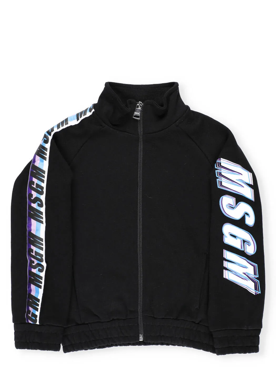MSGM Kids Logo Printed Zipped Jacket