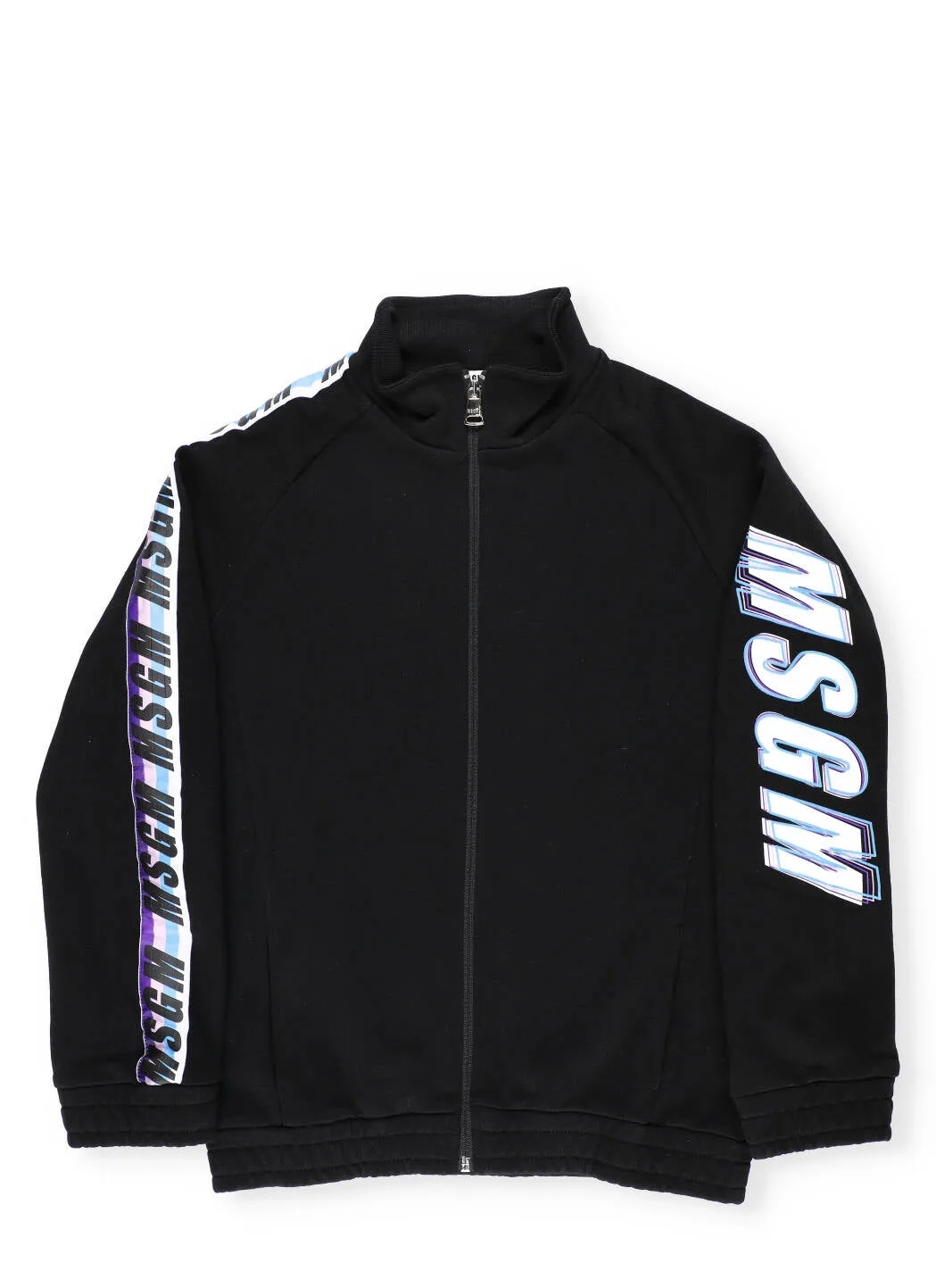 MSGM Kids Logo Printed Zipped Jacket
