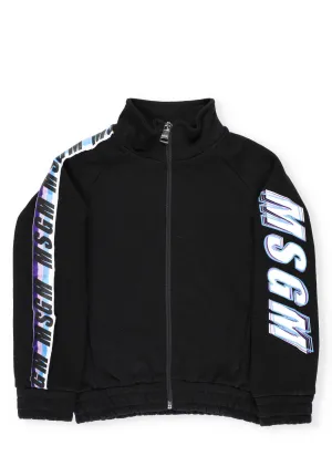 MSGM Kids Logo Printed Zipped Jacket