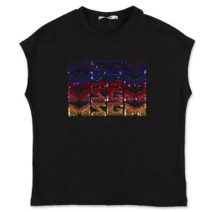 MSGM Kids Logo Sequined T-Shirt