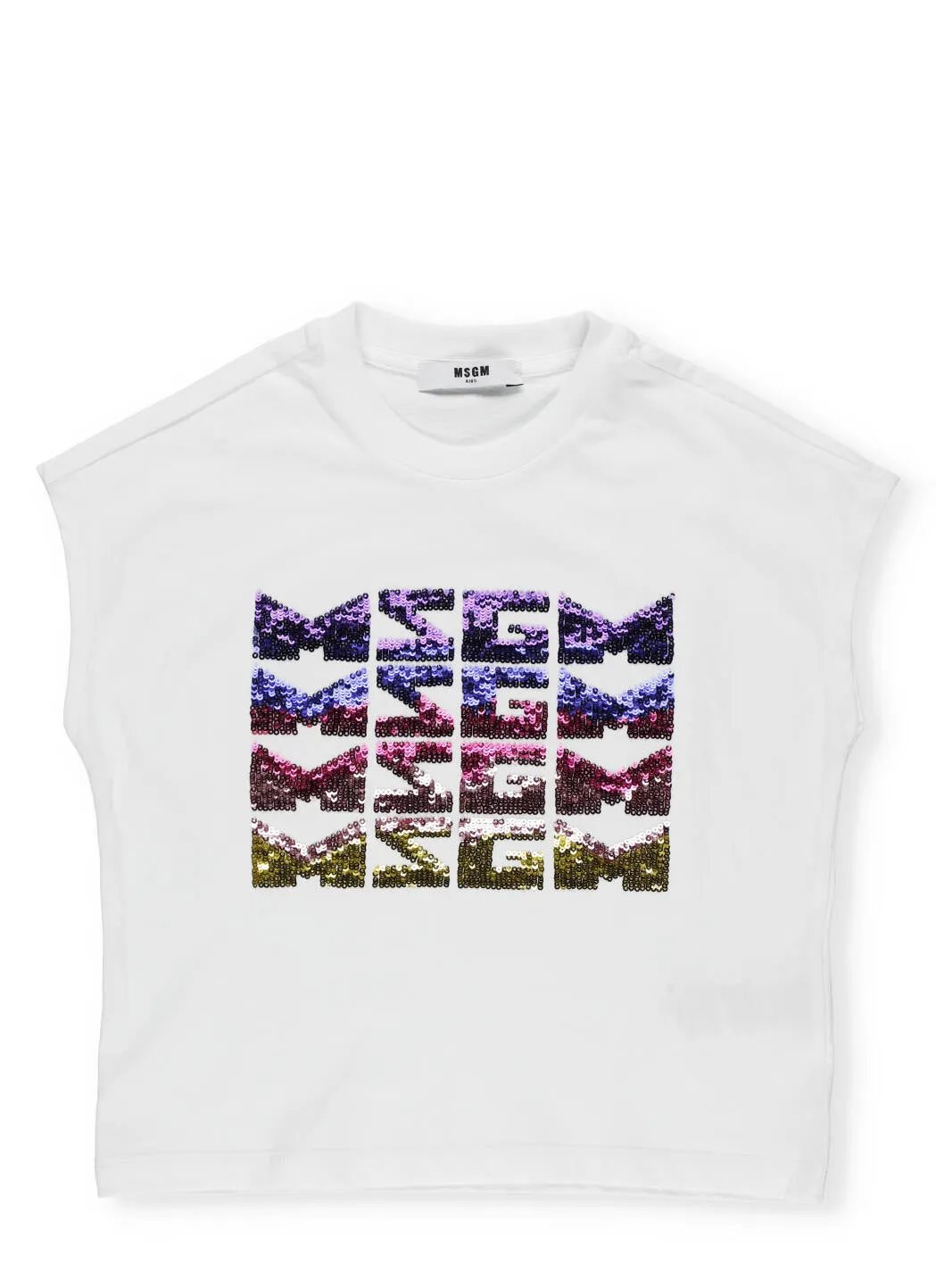 MSGM Kids Logo Sequined T-Shirt