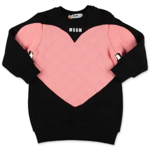 MSGM Kids Quilted Heart Crewneck Dress