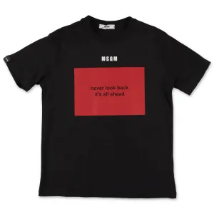 MSGM Kids Slogan Print Crewneck T-Shirt