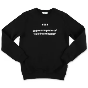 MSGM Kids Slogan Printed Crewneck Sweatshirt